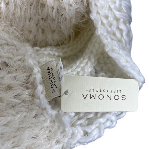 Sonoma Life+Style Ivory Infinity Scarf Soft Knit & Fuzzy Texture For Cozy Comfor - Picture 7 of 8